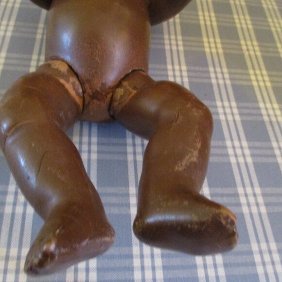 VTG 11" Black baby boy composition Doll, w/jointed limbs doll 1930's. TLC - Picture 7 of 11